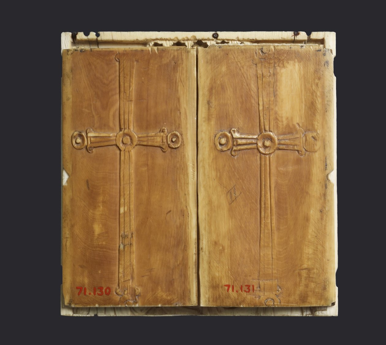 Triptykikon av jomfruen og barnet med helgener (se også 957216-9) av Byzantine
