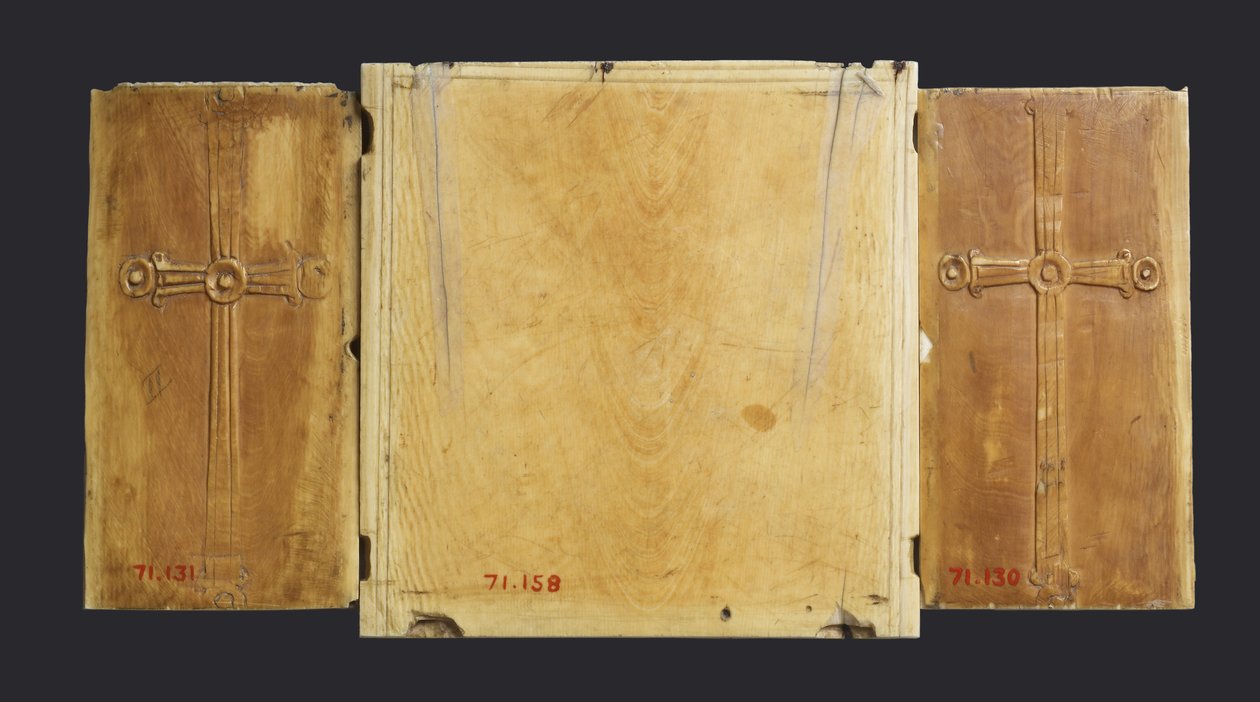 Triptykikon av jomfruen og barnet med helgener (se også 957216-9) av Byzantine