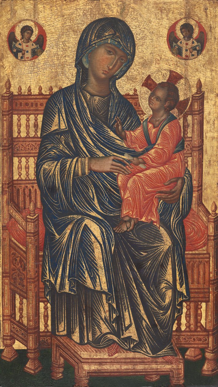 Madonna og Child Enthroned av Byzantine 13th Century