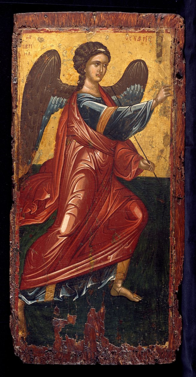 Erkeengelen Gabriel, fra en kunngjøringsscene på kongens dør av en ikonostase av Byzantine Greek