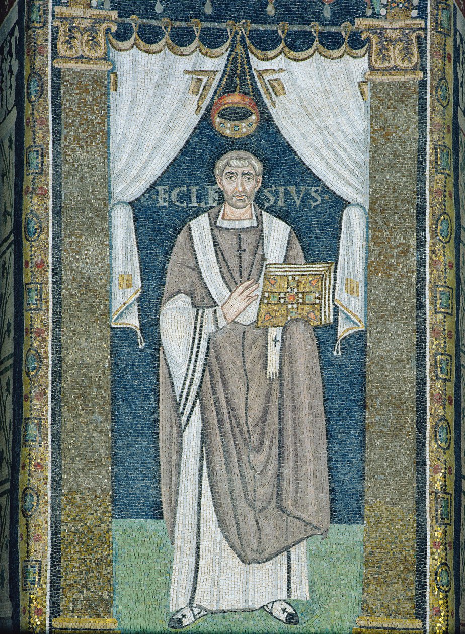 Ecclesio, en biskop av Ravenna (mosaikk) av Byzantine School