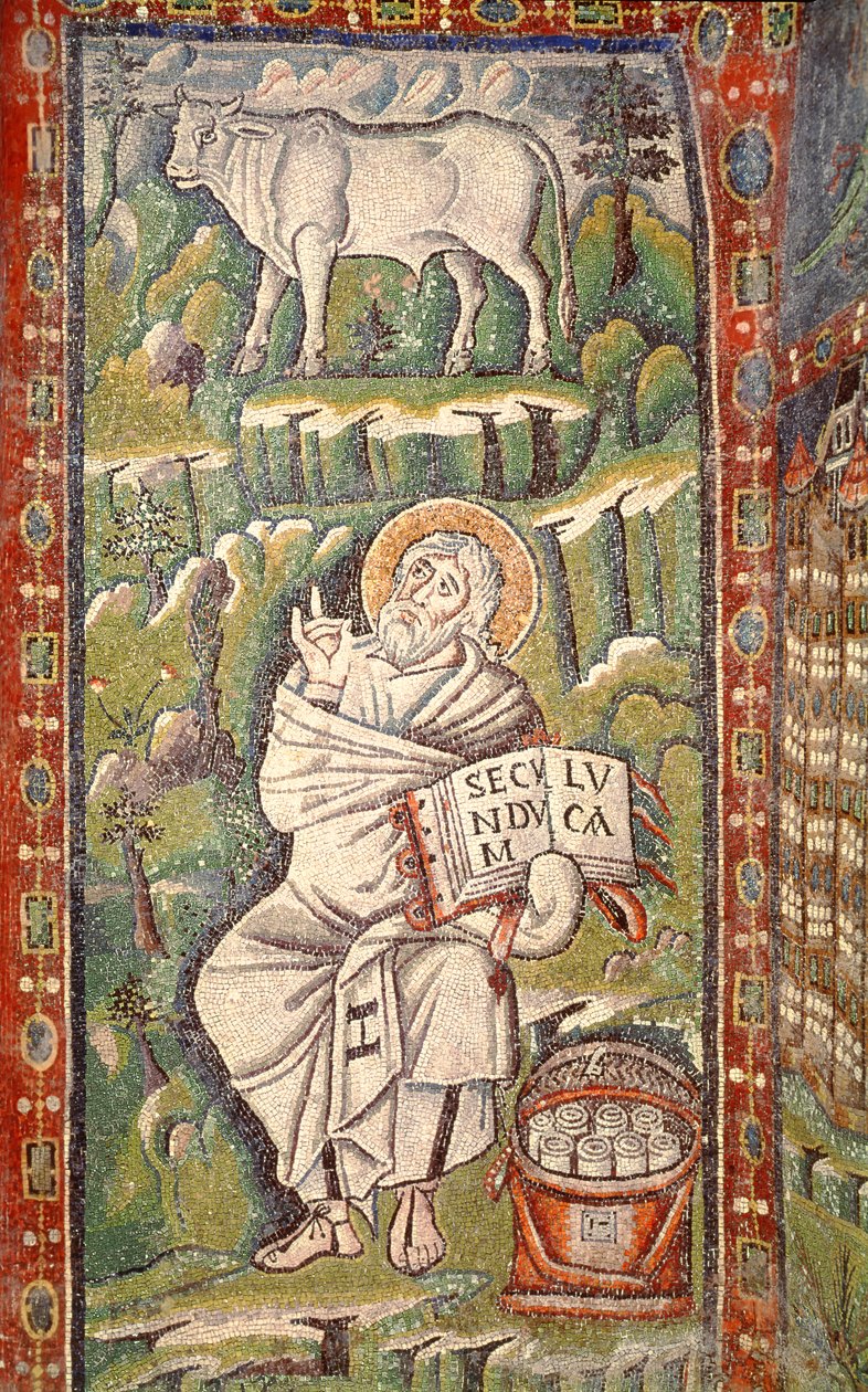 Evangelisten St. Lukas (mosaikk) av Byzantine School