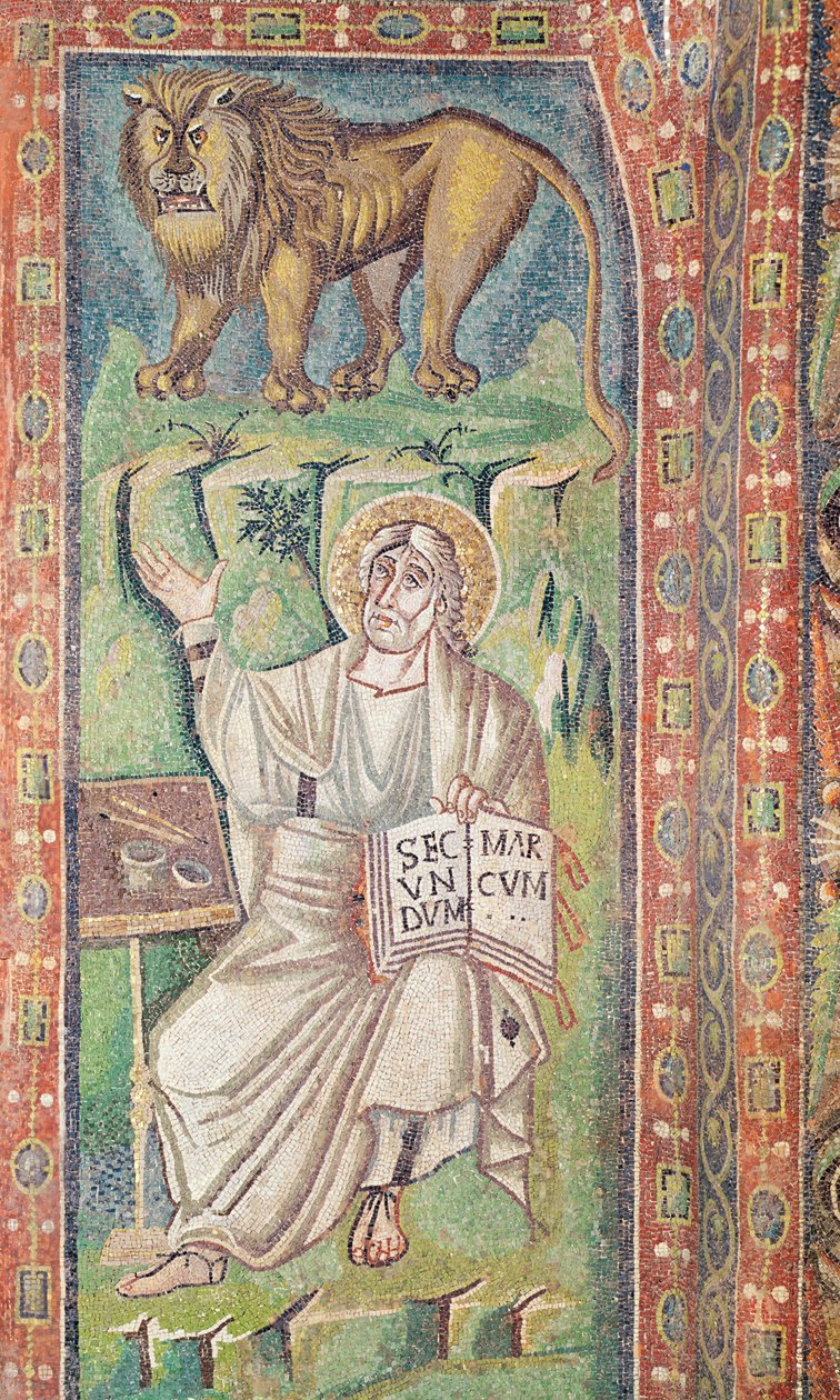 St. Markus evangelisten (mosaikk) av Byzantine School