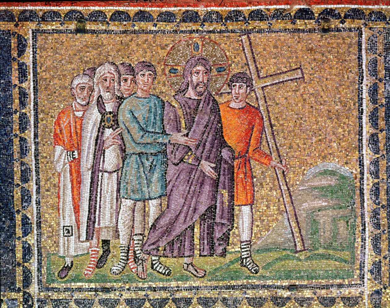 Veien til Golgata, scener fra Kristi liv (mosaikk) av Byzantine School