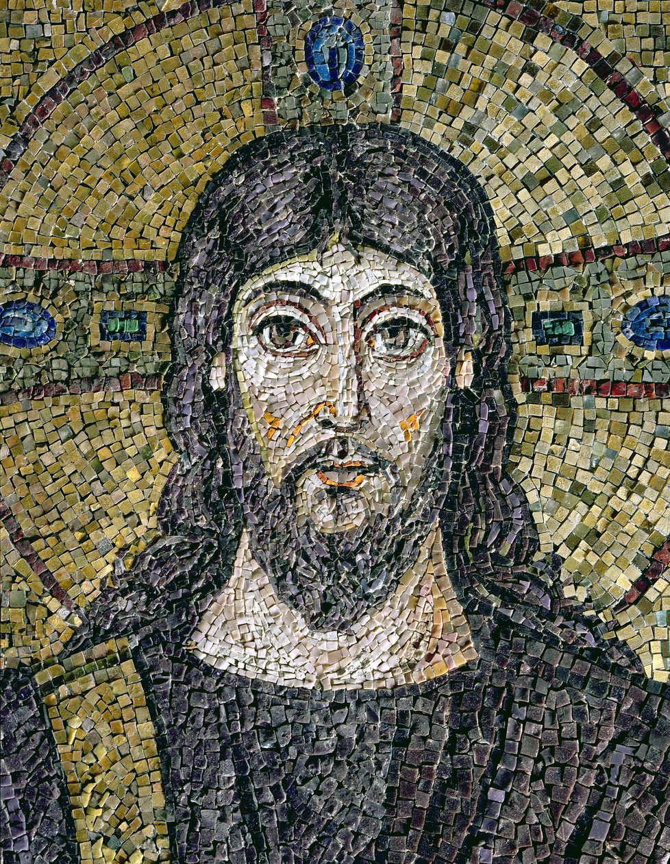 Kristi ansikt (mosaikk) av Byzantine School
