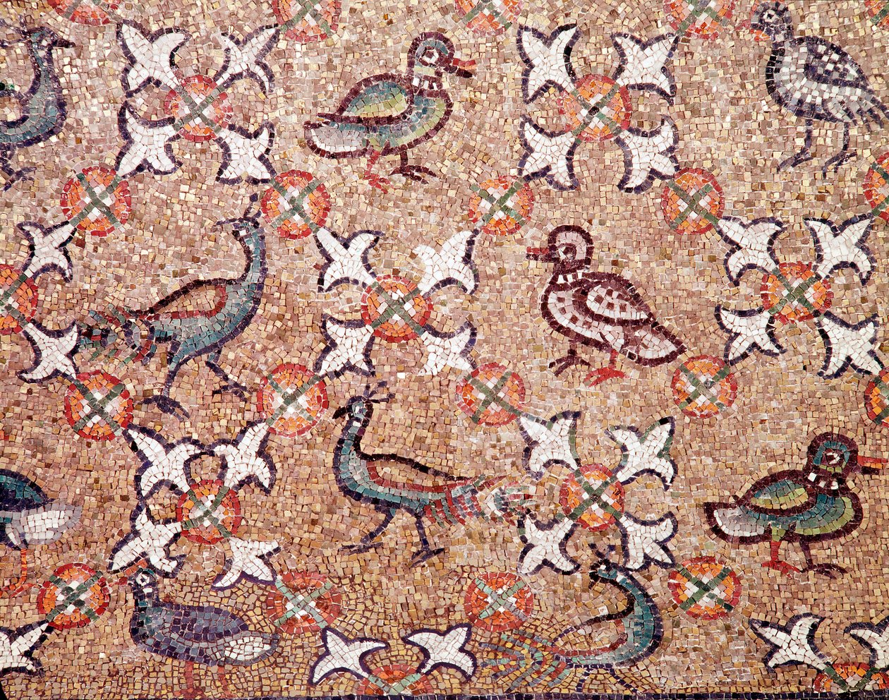 Fugler (detalj av mosaikk, 500-tallet) av Byzantine