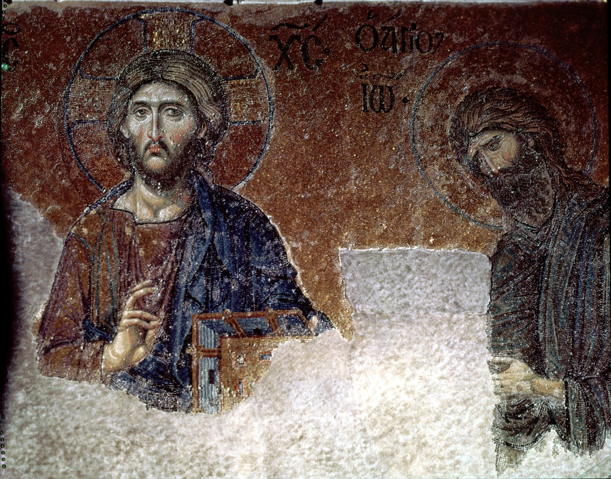 Kristus og døperen Johannes i Hagia Sophia (mosaikk) av Byzantine