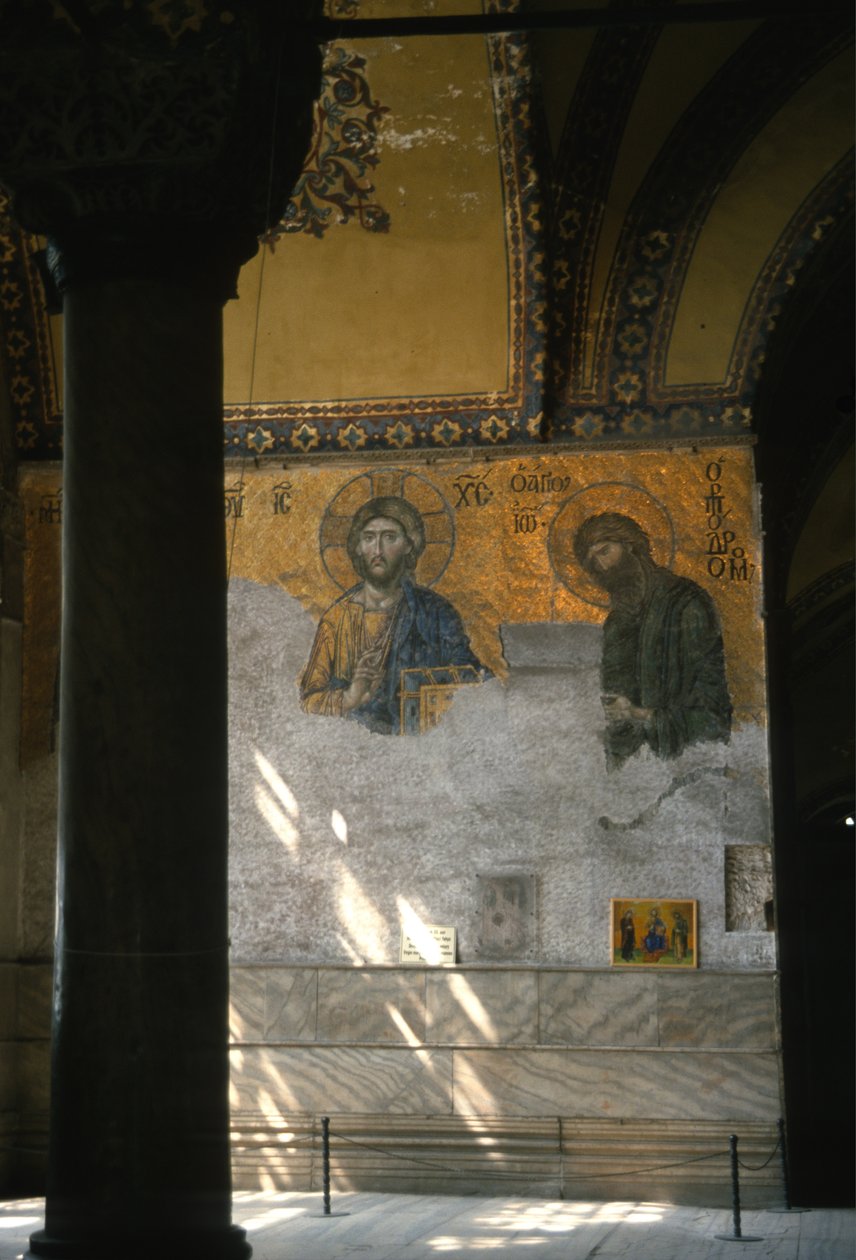 Kristus og døperen Johannes i Hagia Sophia (mosaikk) av Byzantine