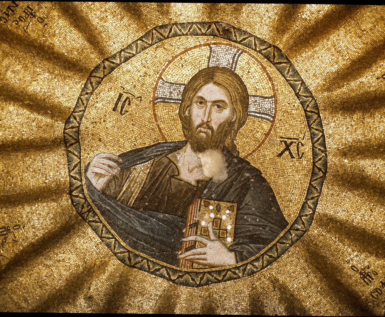 Kristus pantokrator (eller Kristus i herlighet) (mosaikk av Byzantine