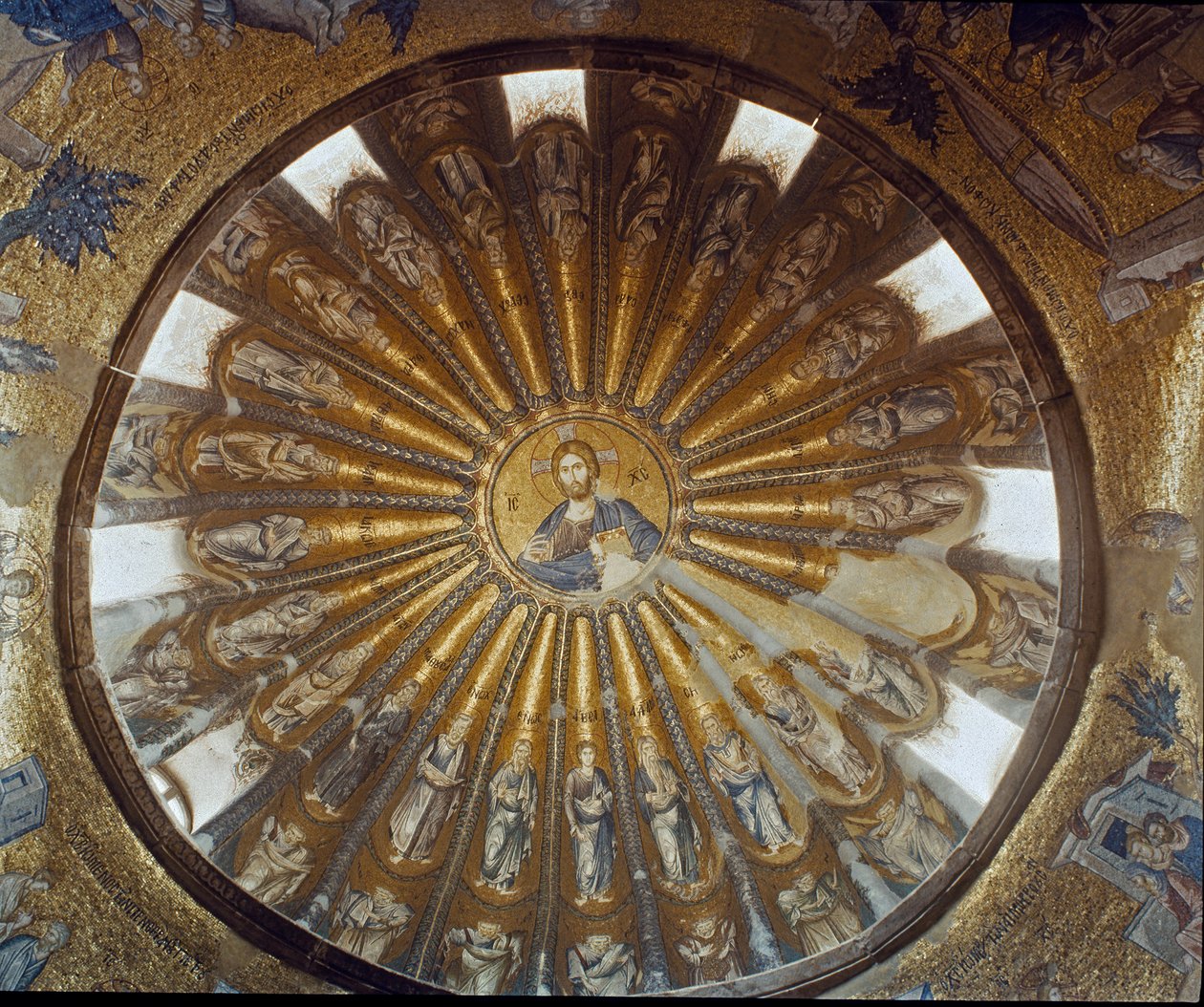 Kristus pantokrator (eller Kristus i herlighet) og apostlene (mosaikk av Byzantine