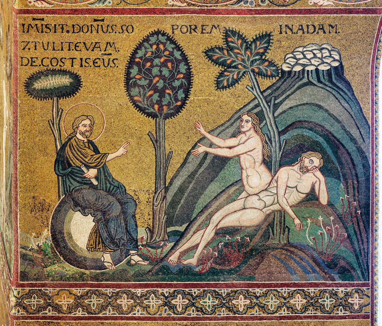 Opprettelsen av Eva, bysantinsk mosaikk, XII-XIII århundrer, på motfasaden (mosaikk) av Byzantine