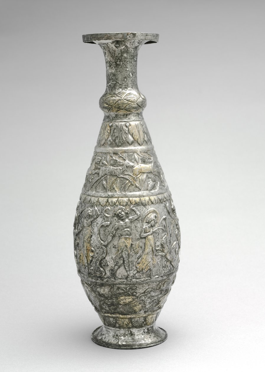 Ewer (Pitcher) med vilt-, sjømat- og vinscener, sent på 300-tallet (sølv med spor av forgylling) av Byzantine
