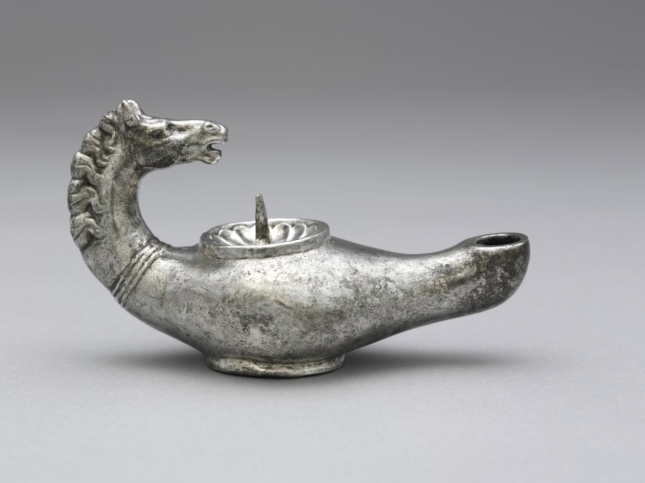 Lampe, sent på 300-tallet (sølv) (se også 491488 og 491489) av Byzantine