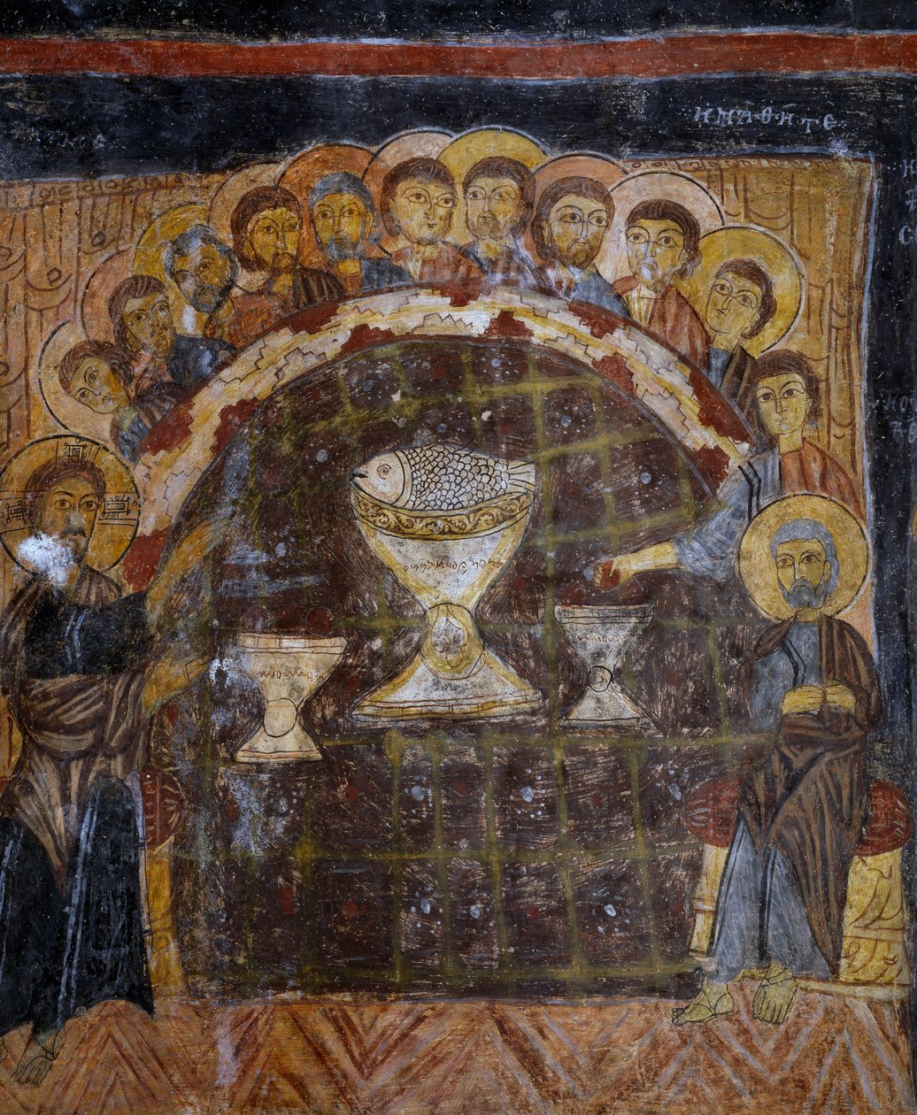 Nattverd, bysantinsk fresco (1200-tallet), Gulsehir Karsi Kilise (Church of St John), Goreme (Unescos verdensarvliste av Byzantine