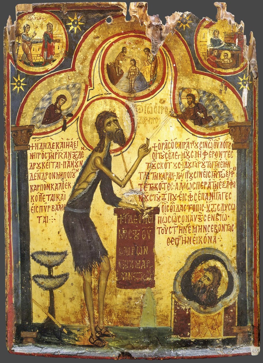 Saint John the Forerunner med scener fra hans liv, 1200-tallet av Byzantine