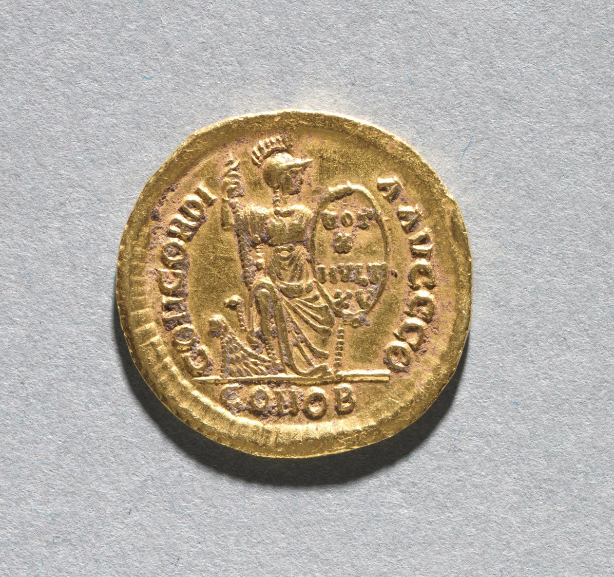 Solidus av Theodosius I den store av Byzantine