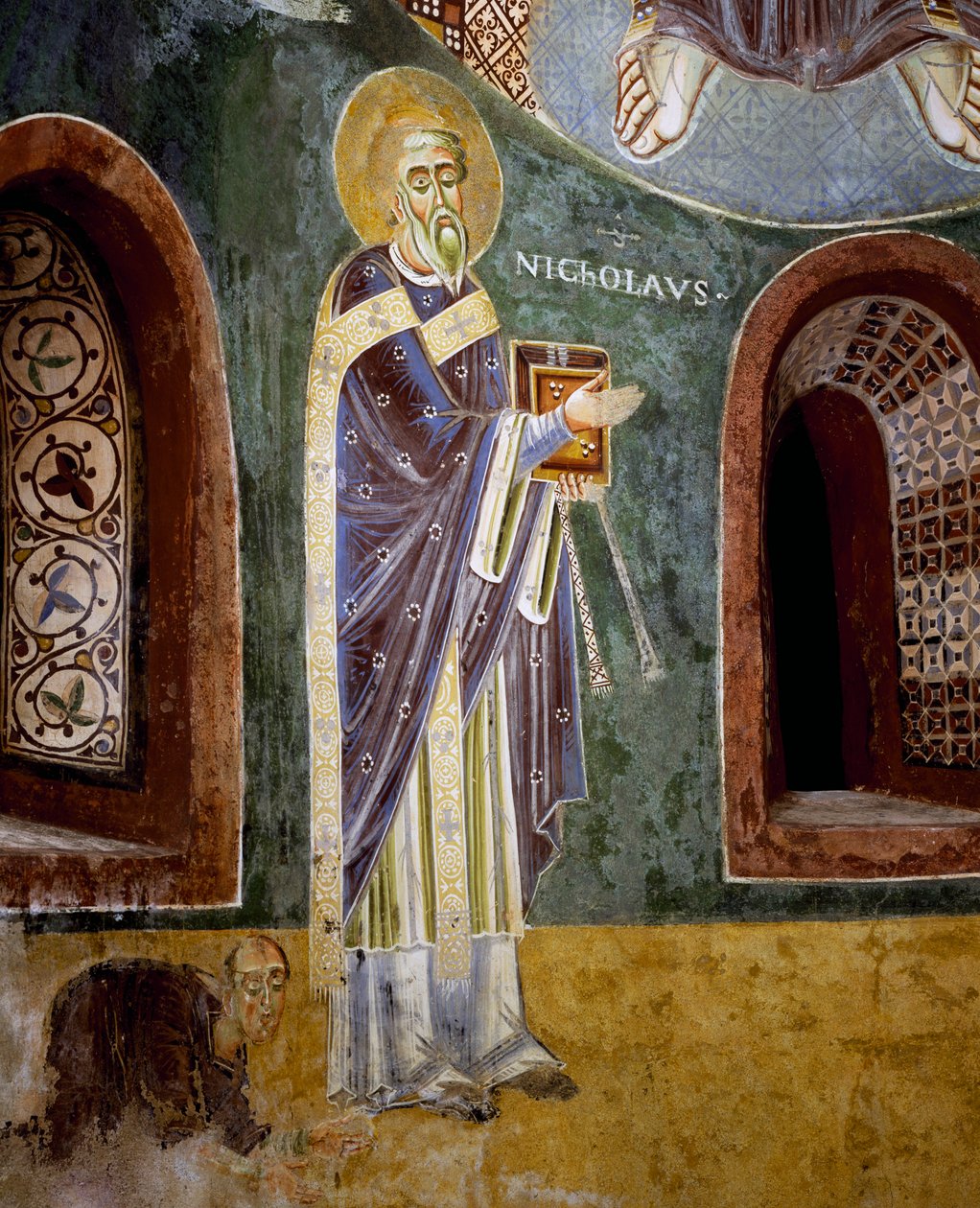 St Nicola, detalj (fresko) av Byzantine