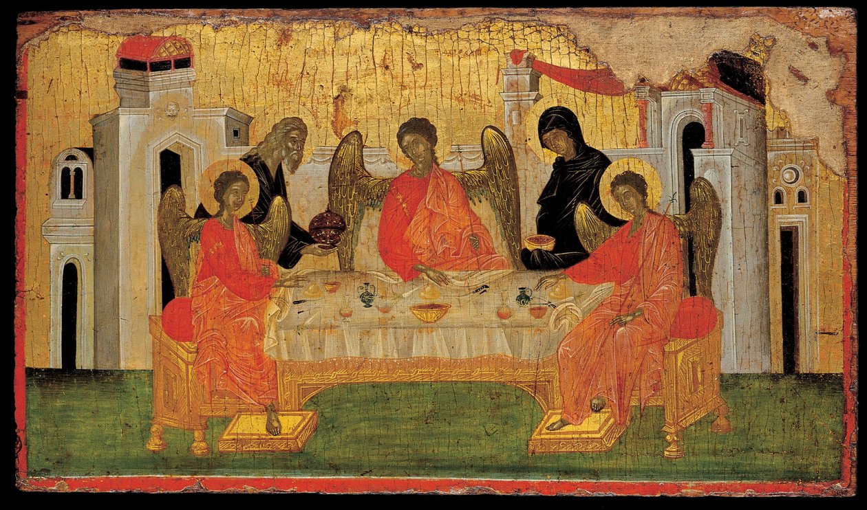 The Hospitality of Abraham Old Testament Trinity, ca 1380 av Byzantine