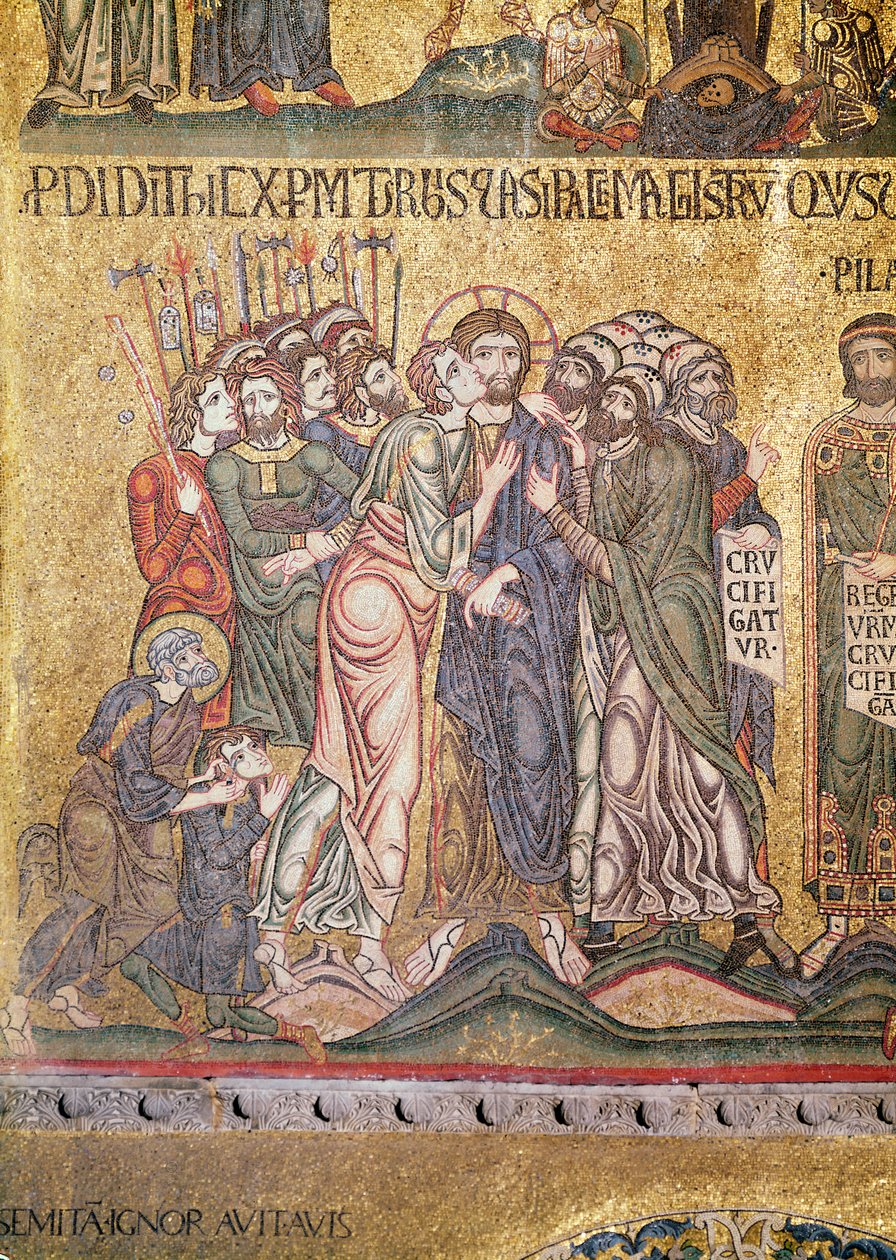 The Kiss of Judas (mosaikk) av Byzantine