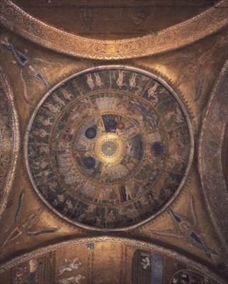 Skapelse på kuppelen i vestibylen (mosaikk) av Byzantine Byzantine