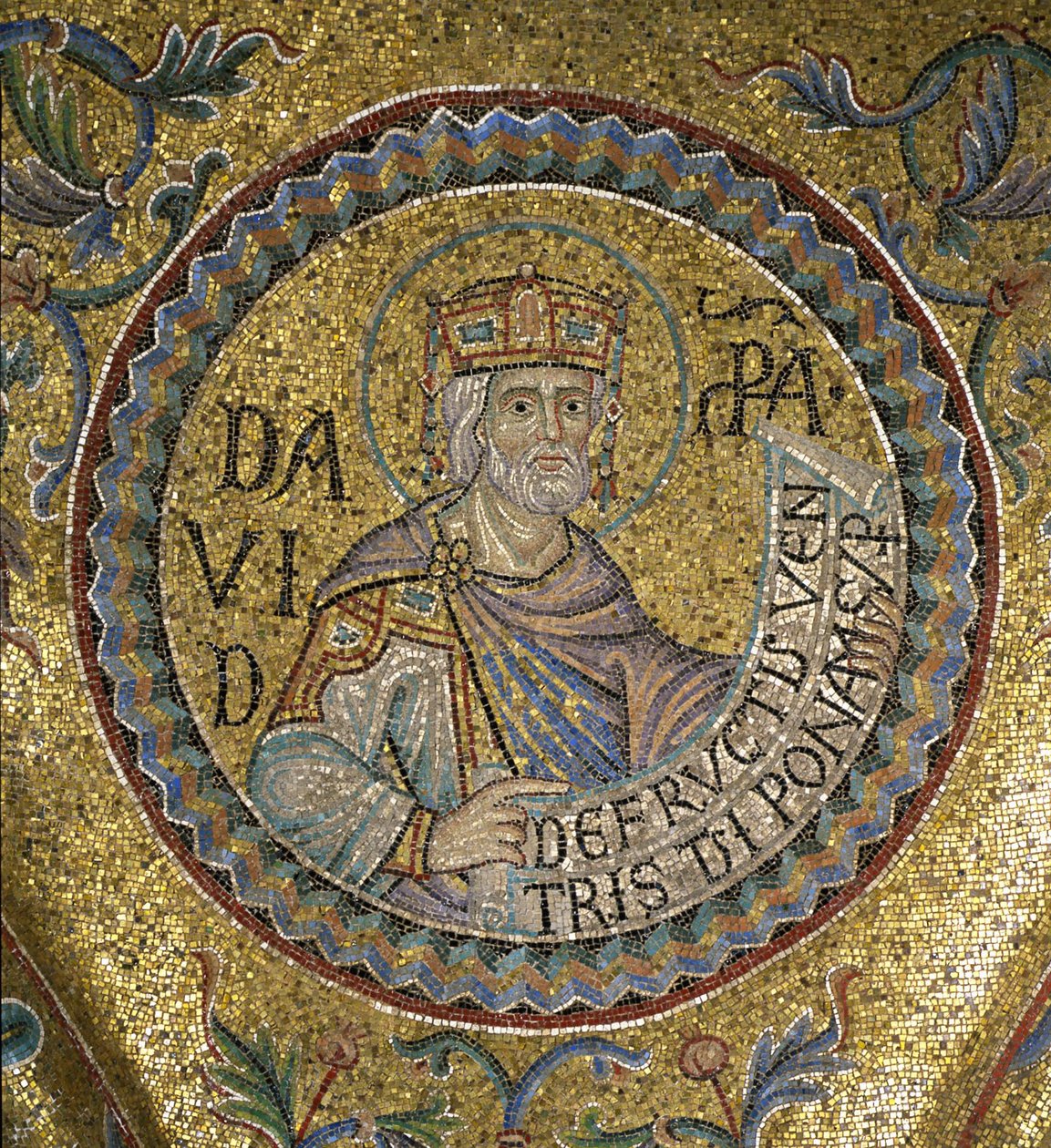 Kong David Detalj av interiørmosaikker i St. Marks-basilikaen, 1200-tallet av Byzantine Byzantine