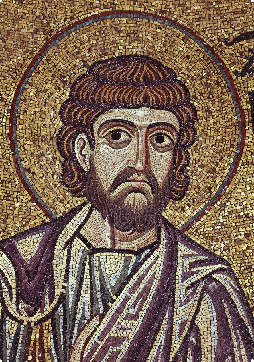 Profeten Sakarias detalj av interiørmosaikker i Markus-basilikaen, 1100-tallet av Byzantine Byzantine