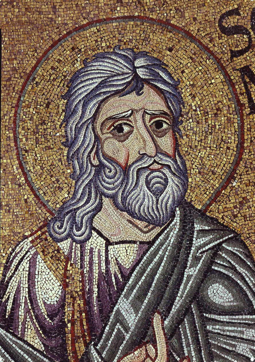 Profeten Zephaniah Detalj av interiørmosaikker i Markus-basilikaen, 1100-tallet av Byzantine Byzantine