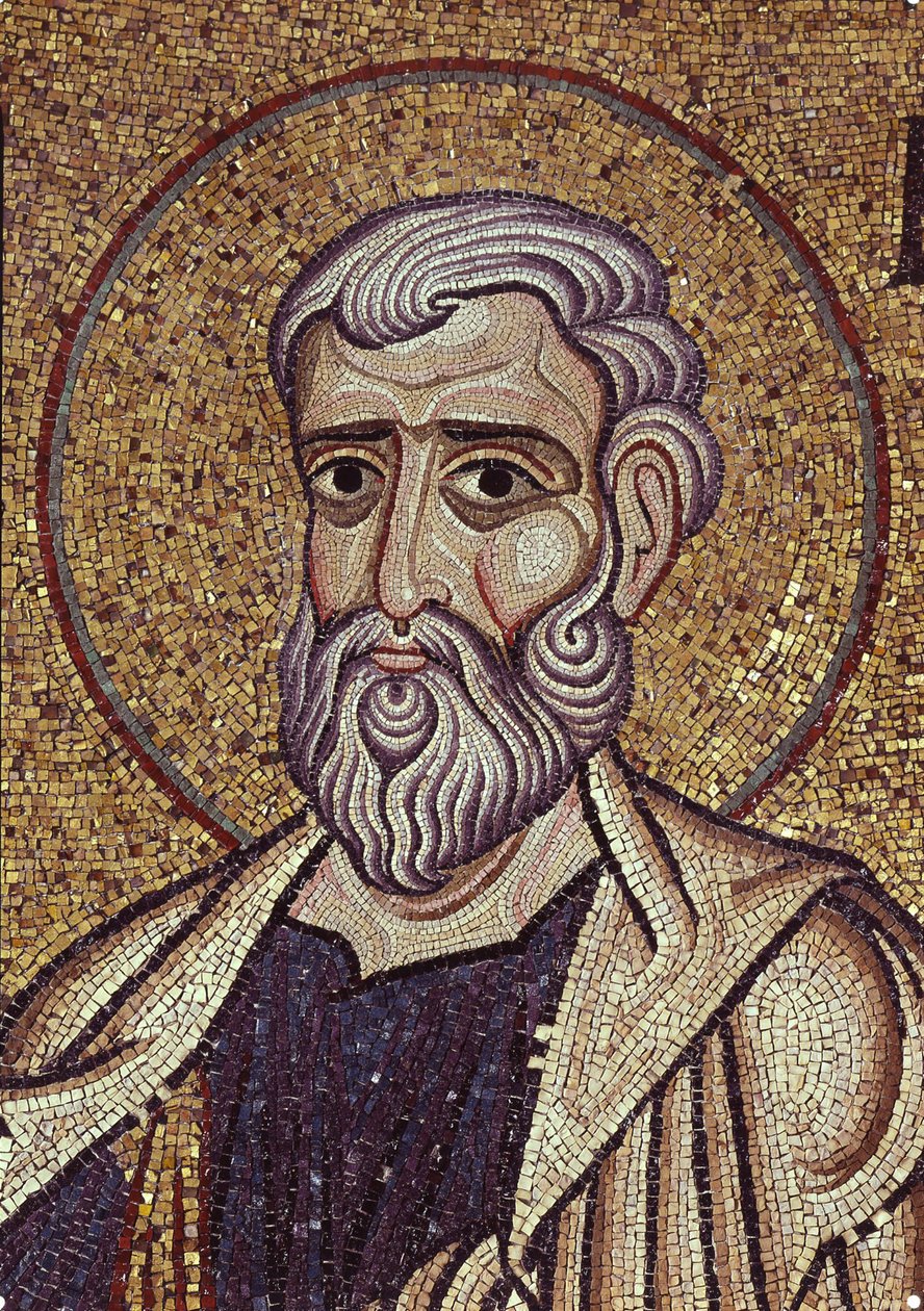 Profeten Haggai detalj av interiørmosaikker i Markus-basilikaen, 1100-tallet av Byzantine Byzantine