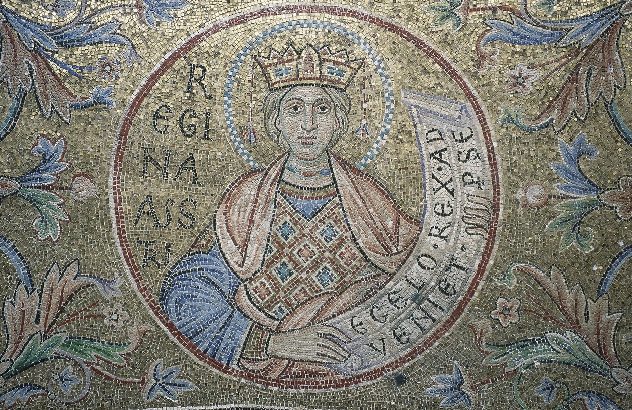 Dronningen av Saba Detalj av interiørmosaikk i St. Marks-basilikaen, 1200-tallet av Byzantine Byzantine