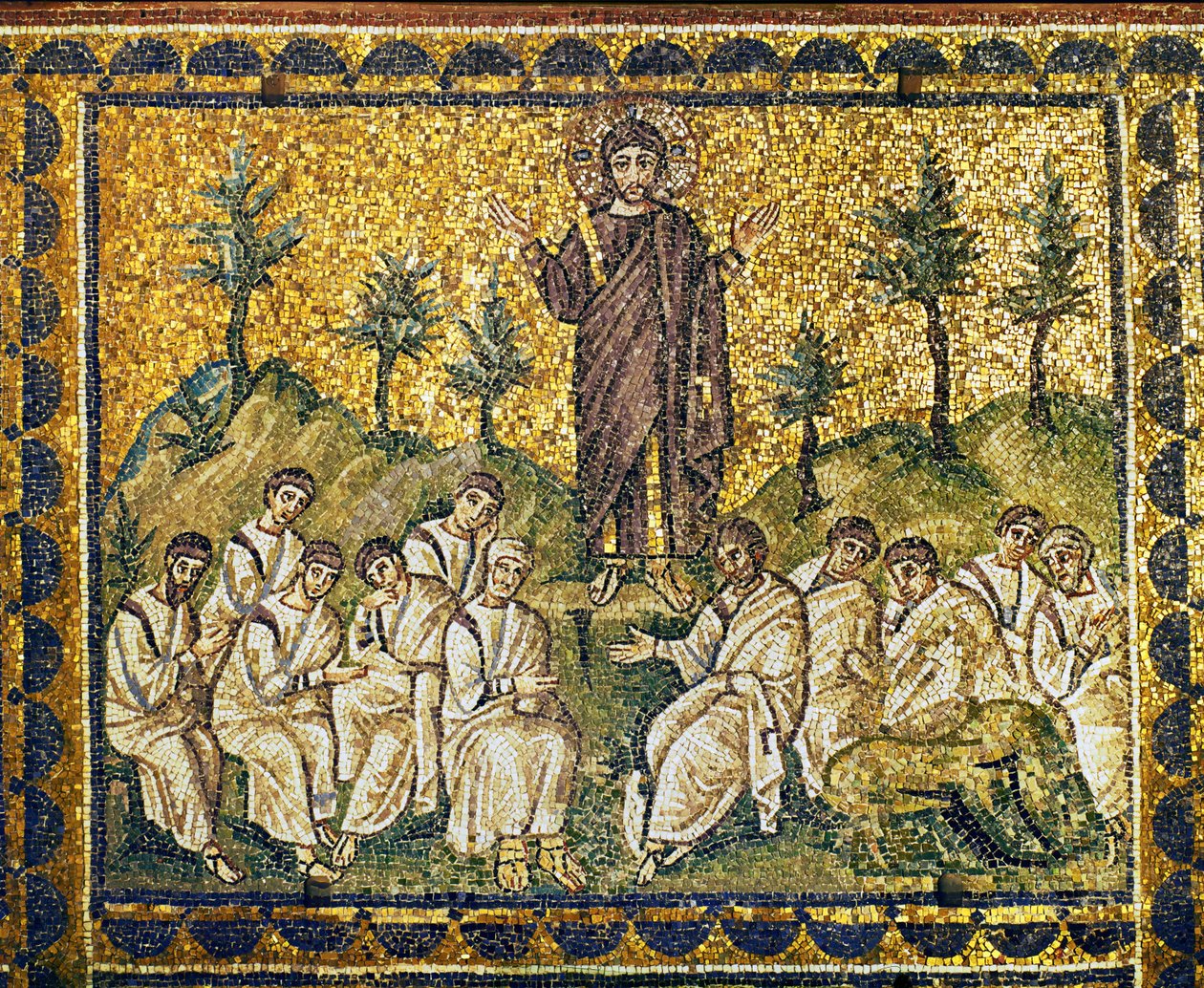 Kristus og apostlene i Getsemane, 6. århundre (mosaikk) av Byzantine School