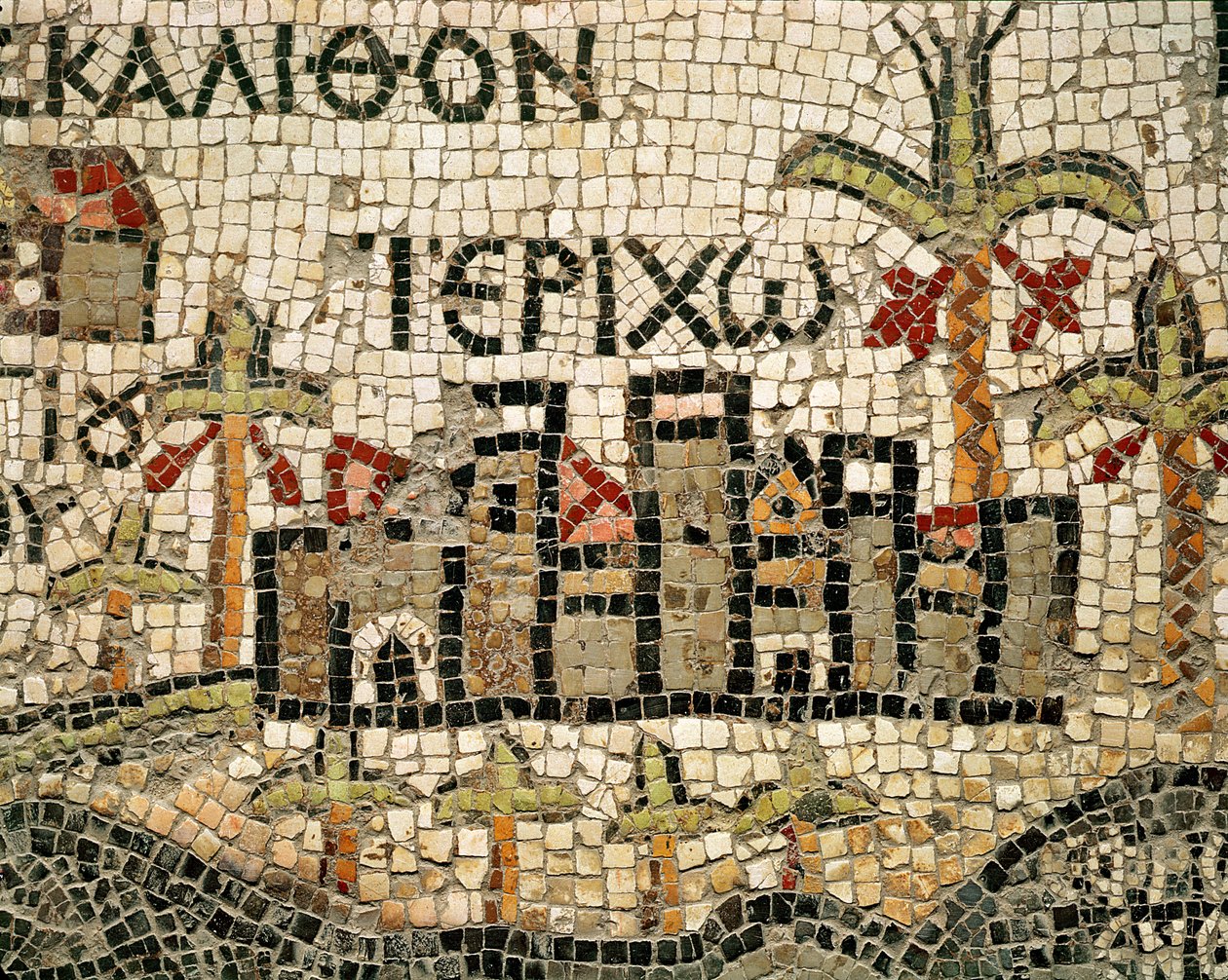 Detalj av et kart over Jeriko av Byzantine School