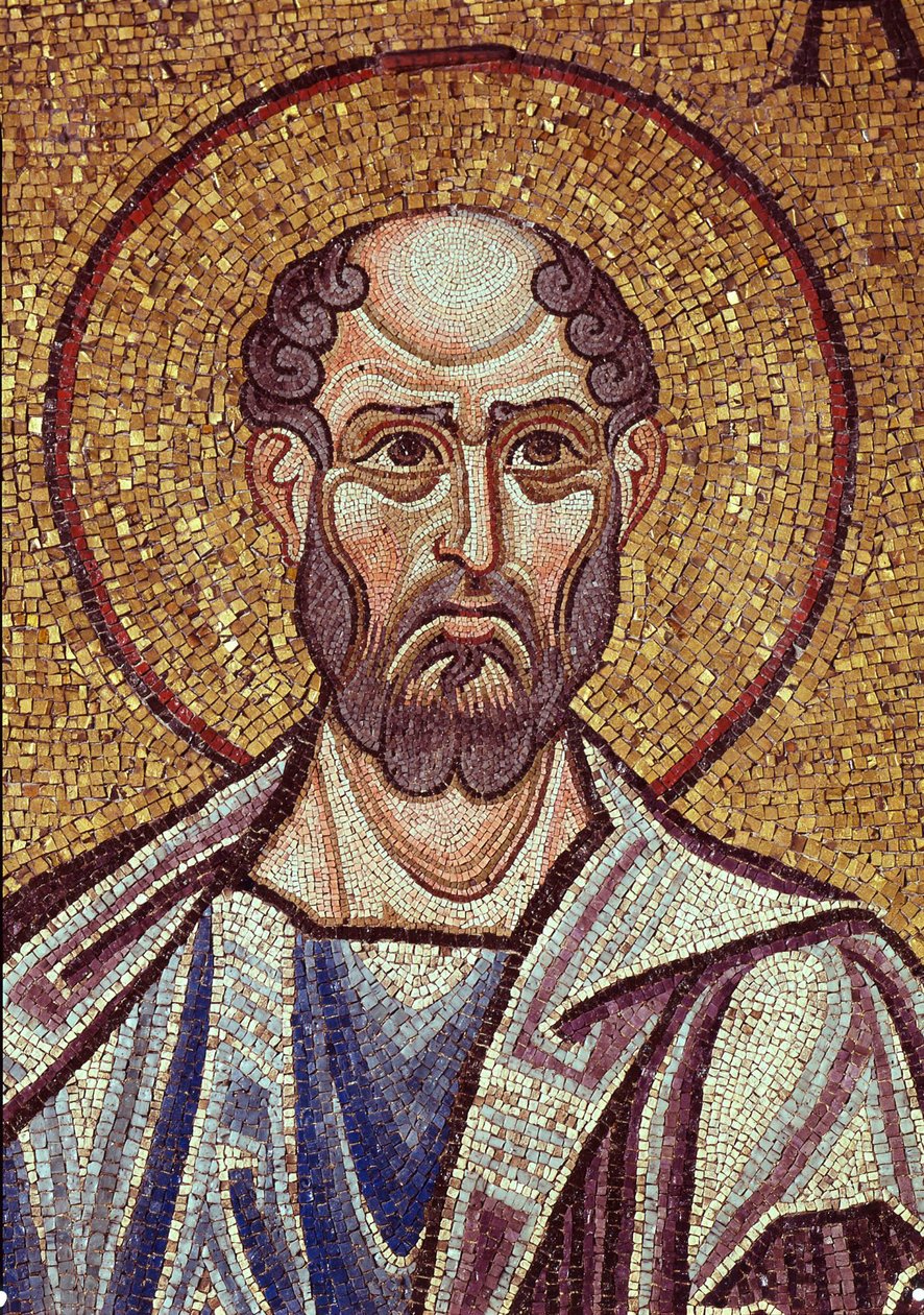 Profeten Abdias (8. eller 6. århundre f.Kr.). Verk av en bysantinsk mester, mosaikk, detalj av dekorasjonen av Markuskirken i Venezia (Italia) av Byzantine School
