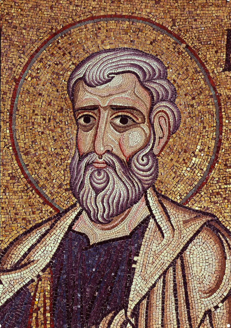 Profeten Haggai. Verk av en bysantinsk mester, mosaikk, detalj av dekorasjonen av Markuskirken i Venezia (Italia) av Byzantine School
