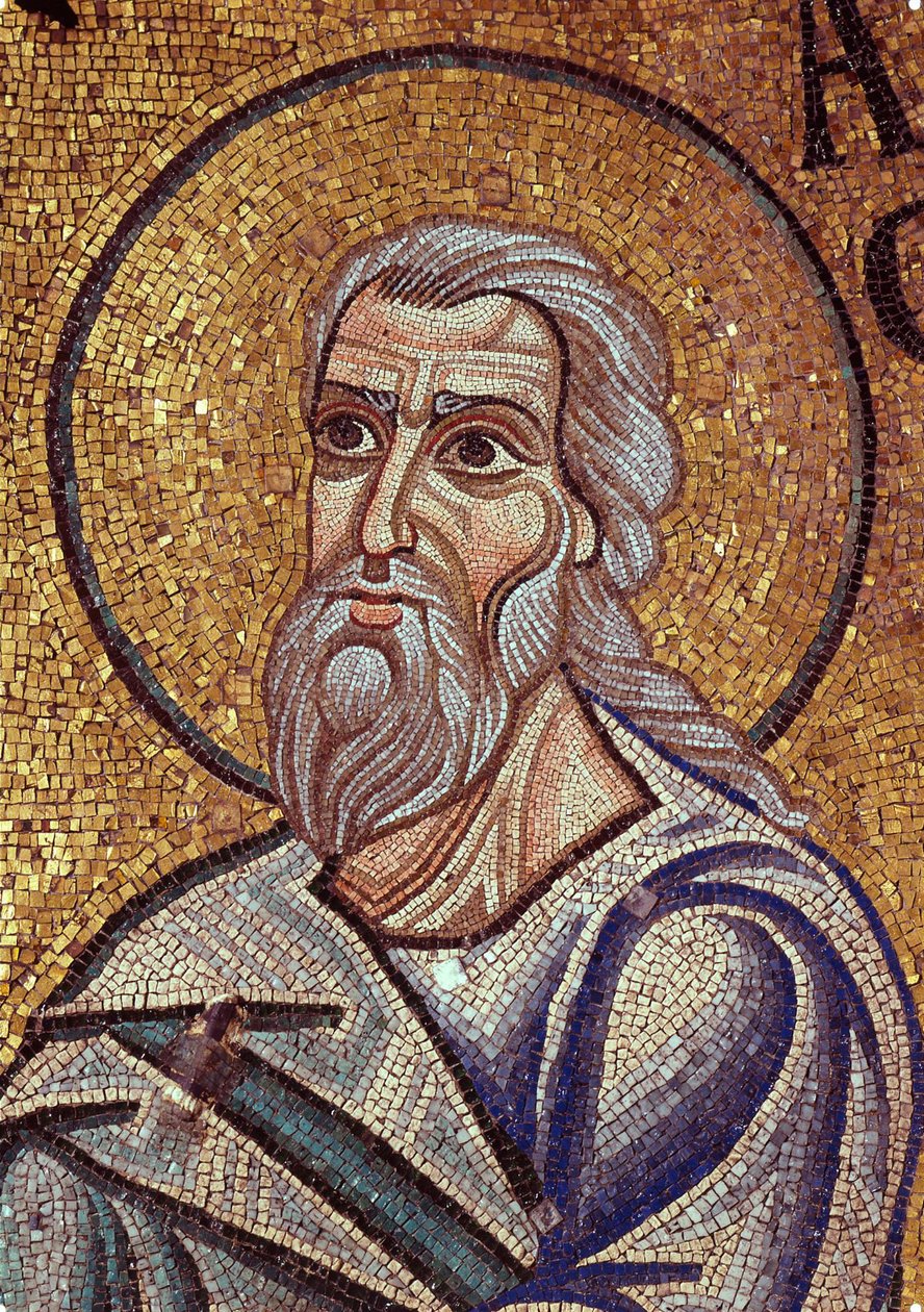 Profeten Habacuc (Habacuc, Habacuc, Habakkuk, Abakuk, Havakuk) (7. århundre f.Kr.). Verk av en bysantinsk mester, mosaikk, detalj av dekorasjonen av Markuskirken i Venezia (Italia) av Byzantine School