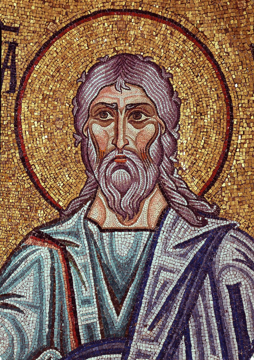 Profeten Jeremia (6. århundre f.Kr.). Verk av en bysantinsk mester, mosaikk, detalj av dekorasjonen av Markuskirken i Venezia (Italia) av Byzantine School