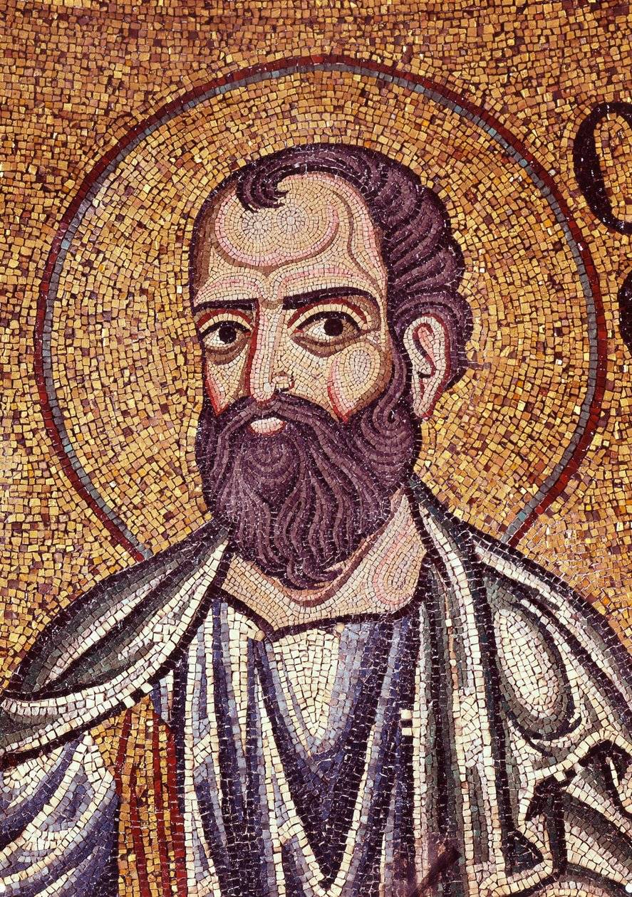 Profeten Malaki (5. århundre f.Kr.). Verk av en bysantinsk mester, mosaikk, detalj av dekorasjonen av Markuskirken i Venezia (Italia) av Byzantine School