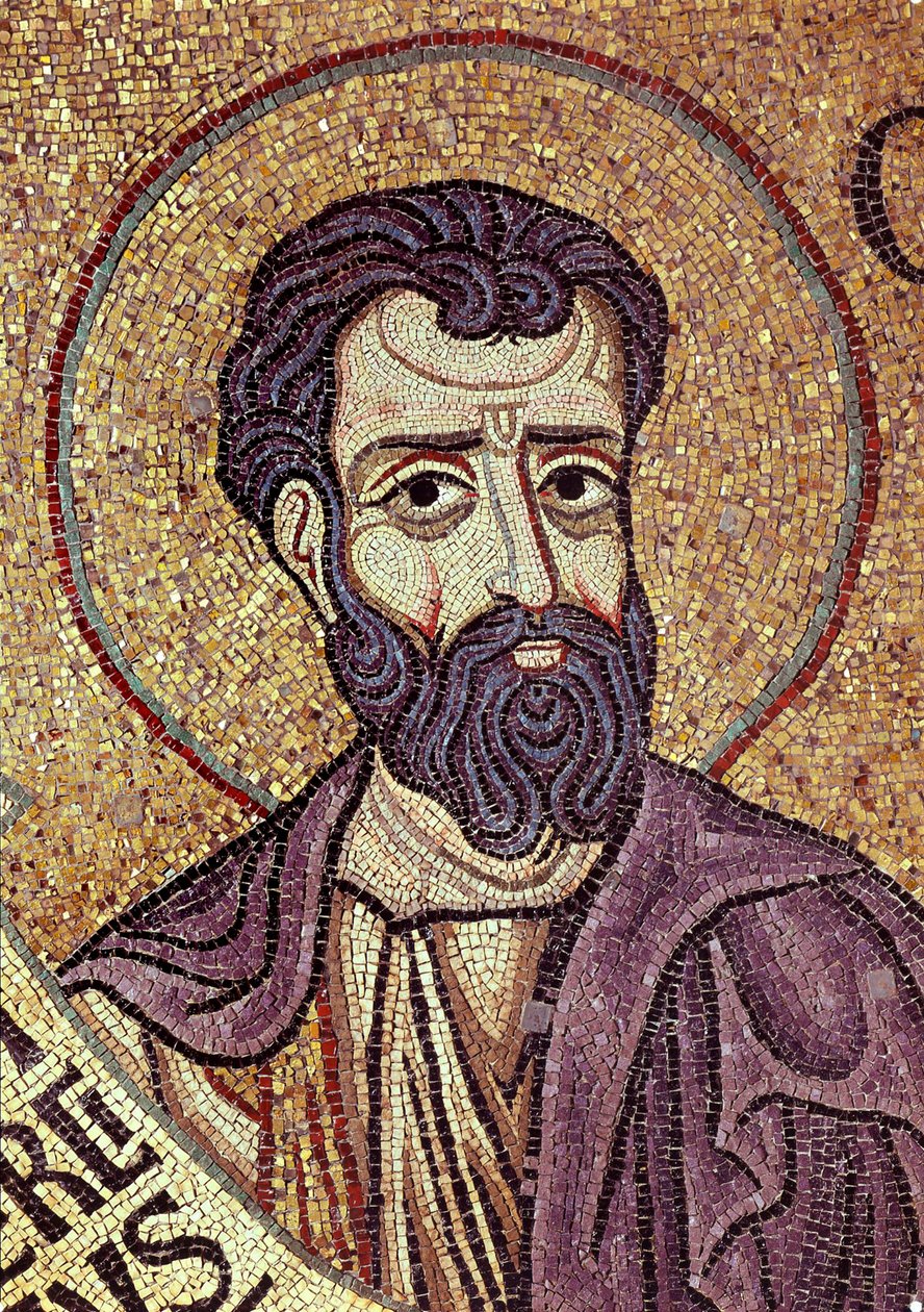 Profeten Hosea (8. århundre f.Kr.). Verk av en bysantinsk mester, mosaikk, detalj av dekorasjonen av Markuskirken i Venezia (Italia) av Byzantine School