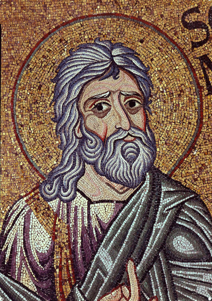 Profeten Sefanja. Verk av en bysantinsk mester, mosaikk, detalj av dekorasjonen av Markuskirken i Venezia (Italia) av Byzantine School