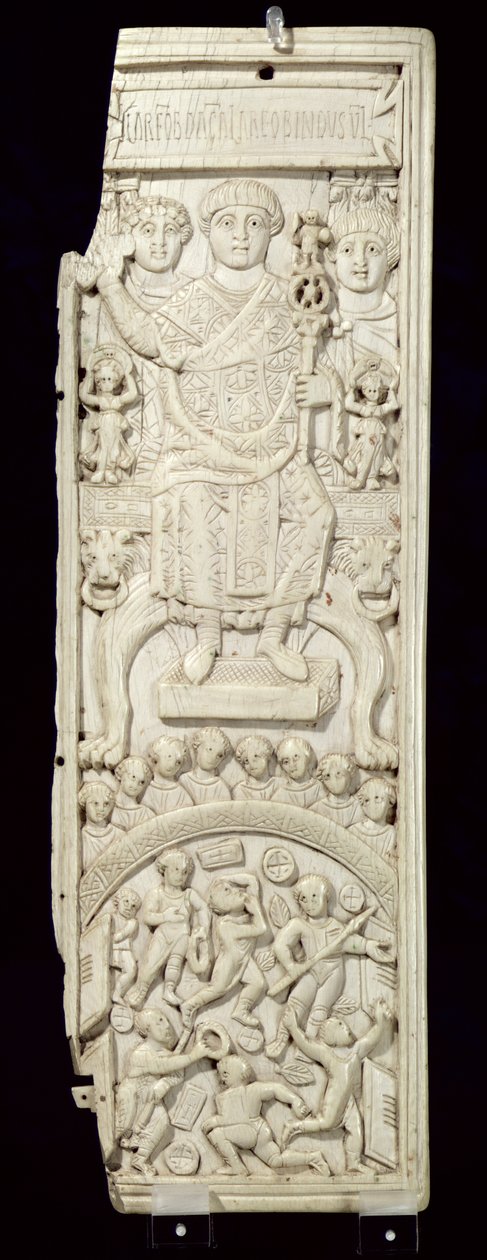 Panel fra Diptych of Consul Areobindus, Konstantinopel, 506 AD (se også 199108) av Byzantine School