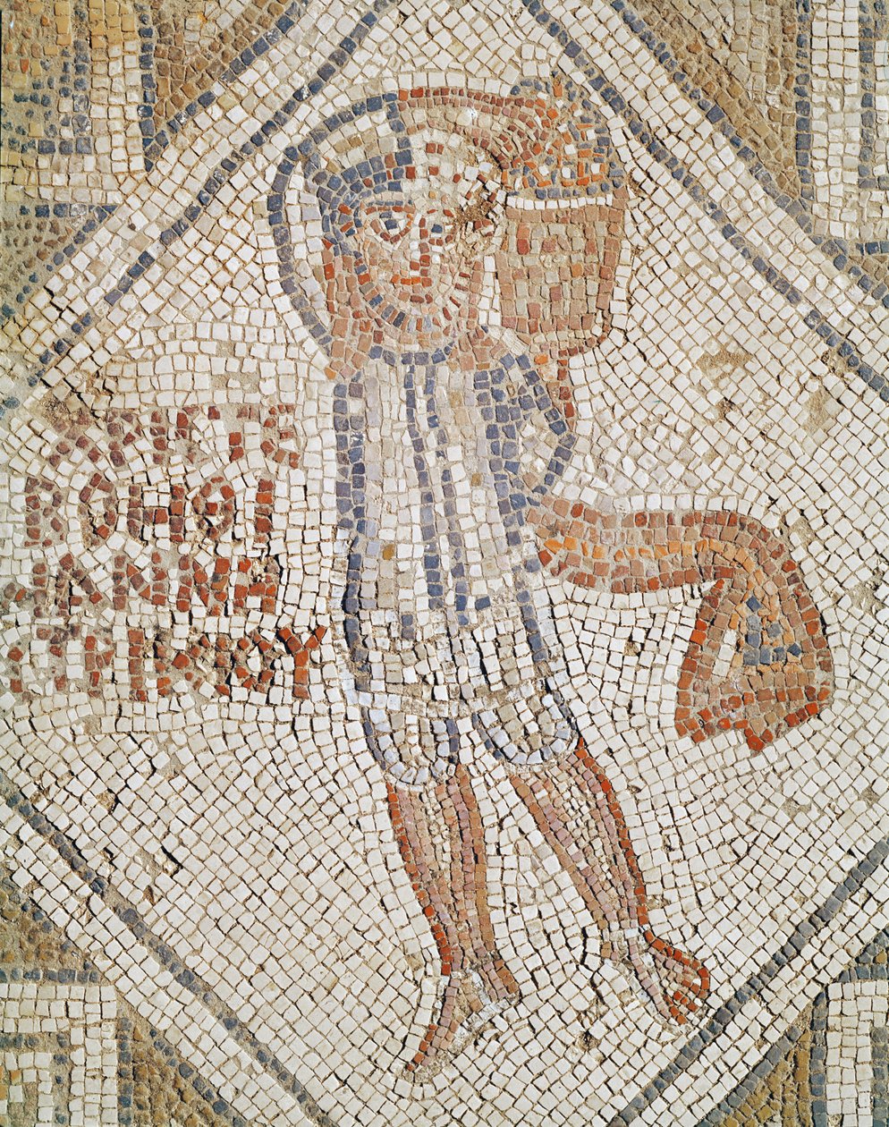 Fortaudetalj av en murer (mosaikk) av Byzantine School