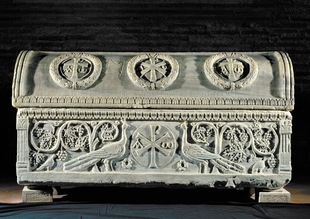 Sarkofag til biskop Theodore (marmor) av Byzantine School