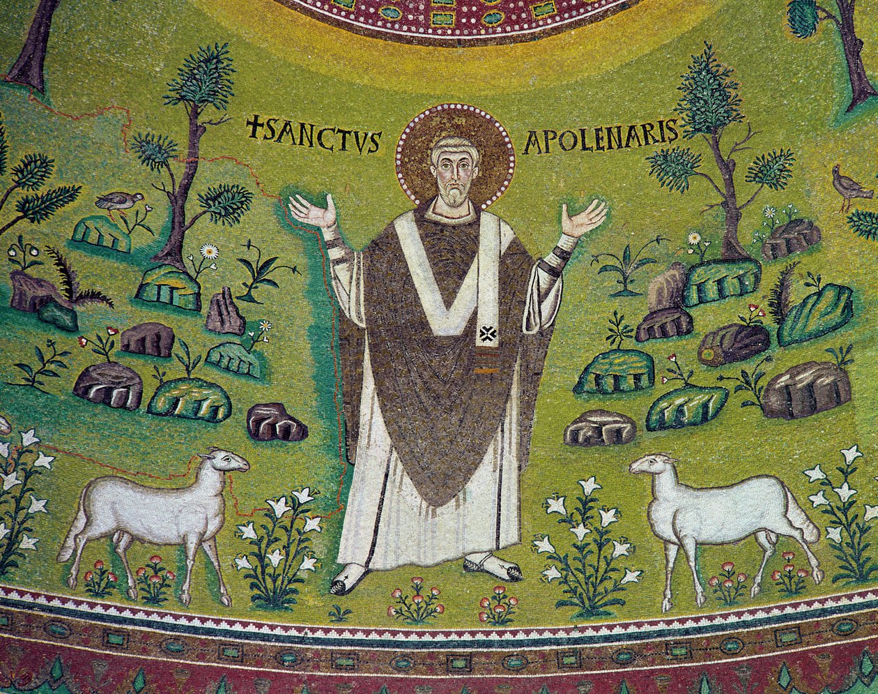 St. Apollinare (d.c.79) (mosaikk) av Byzantine School