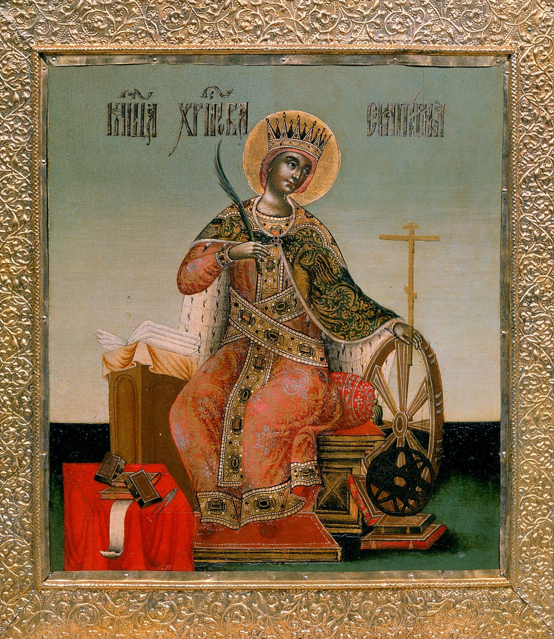 St. Katarina av Alexandria av Byzantine School