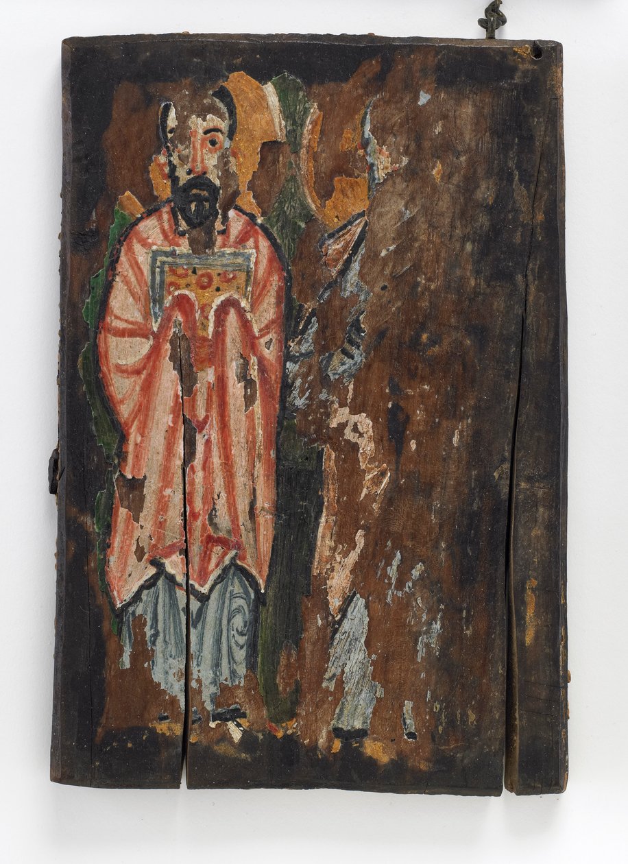 St. Mark and St. Luke, høyre omslag til Washington Manuscript III (enkaustisk maleri på trepanel) av Byzantine School