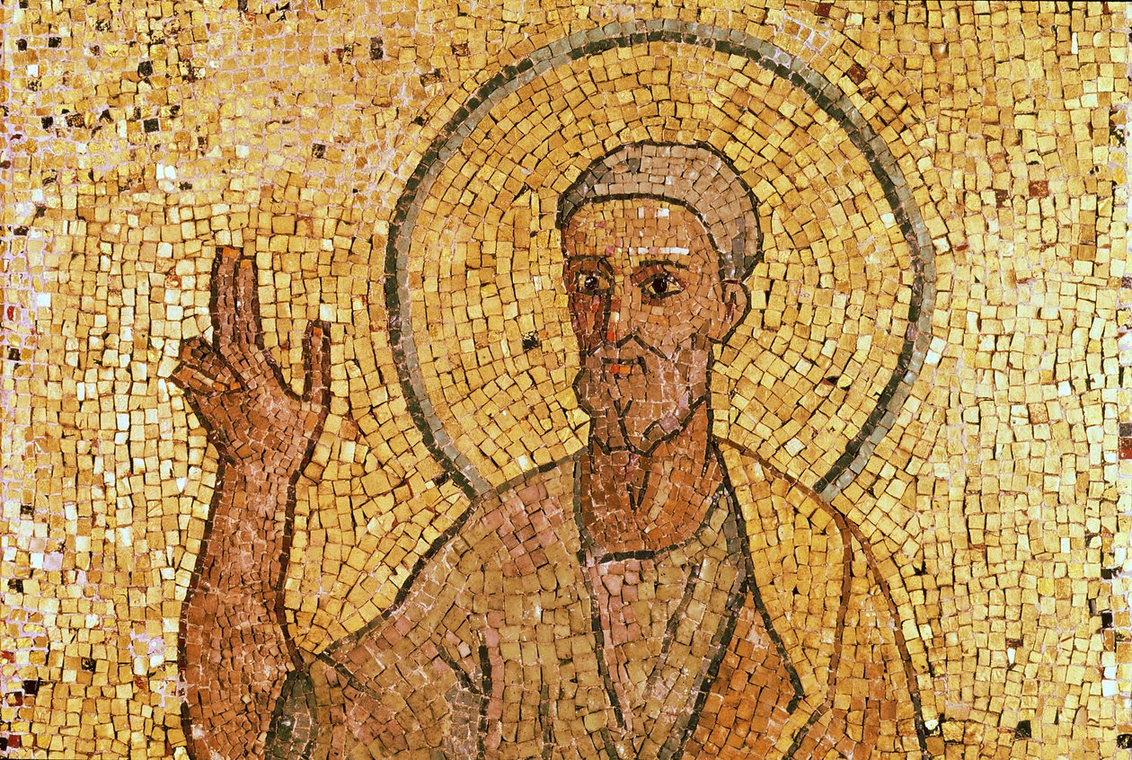 St. Peter, fra St. Peters krypt, ca. 700 e.Kr. (mosaikk) (se også 151555) av Byzantine School
