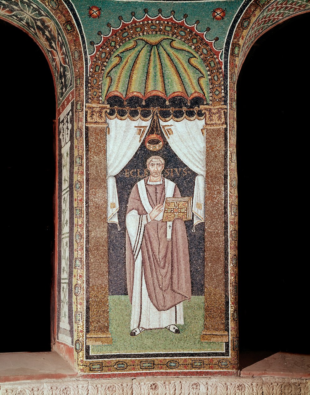 Biskopens Ecclesia (Detalj av mosaikk, 6. århundre) av Byzantine School