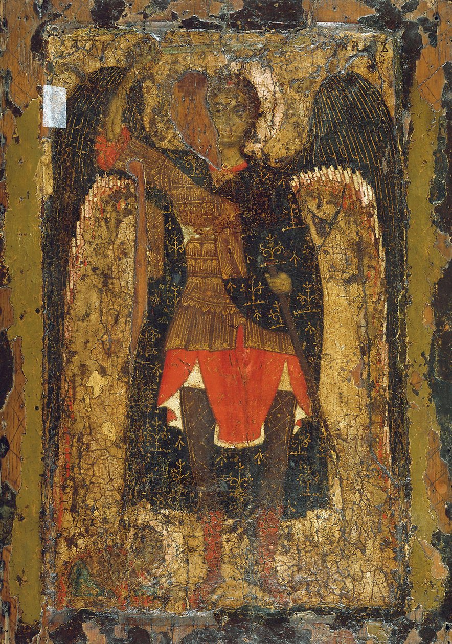 Erkeengelen Michaels utseende til Joshua, sønnen til Nun, tidlig på 1200-tallet. av Byzantine icon.