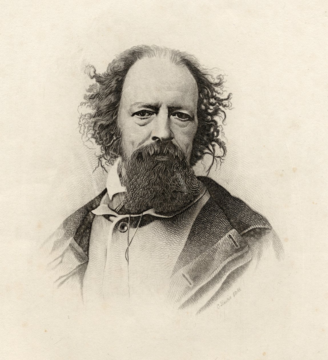 Portrett av Alfred, Lord Tennyson (1809-92) av C. Laurie
