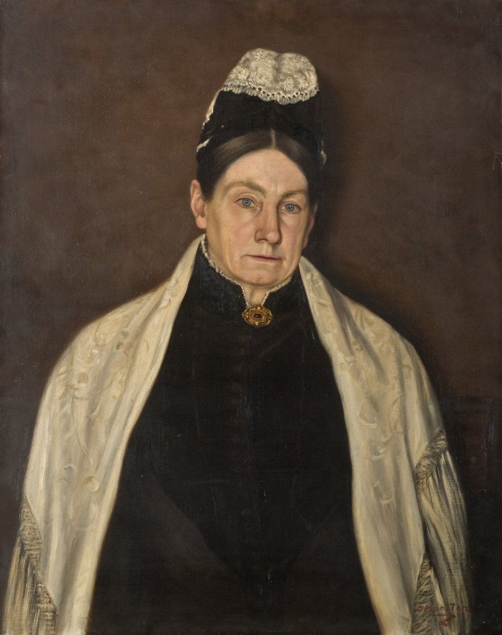 Portrett av gammel dame av C. Marston