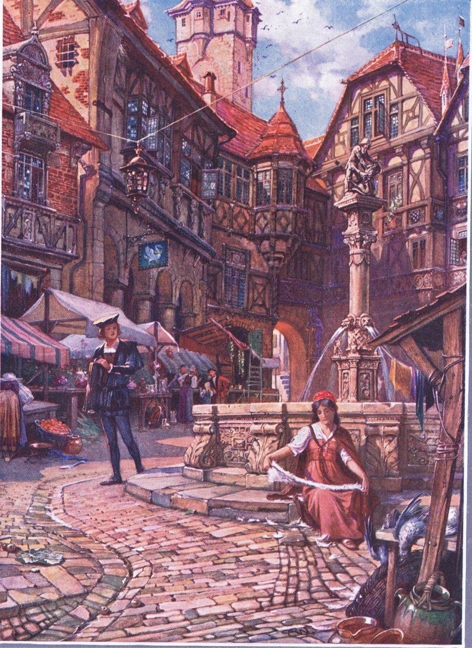 En ung mann så på henne, fra The Child of the Air pub. av Duckworth, 1910 av C. Wilhelm